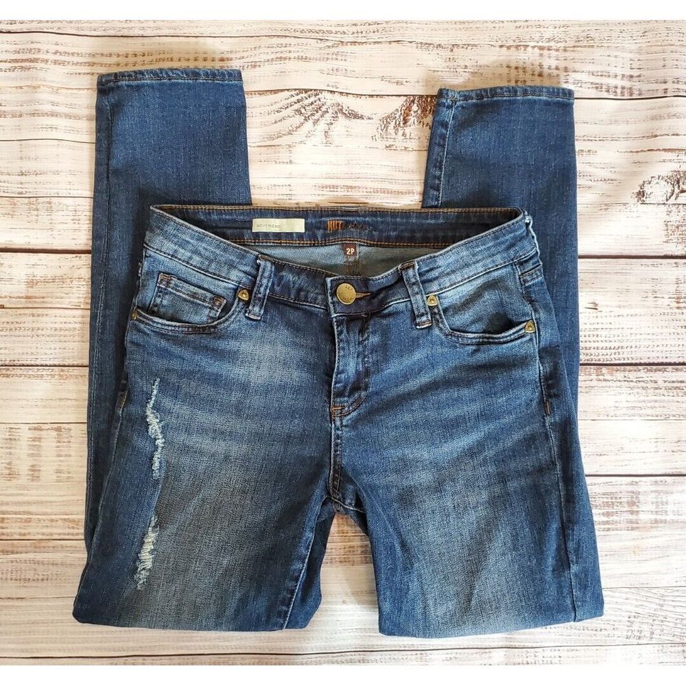 2P Kut from the Kloth Petite Boyfriend Jeans Distressed Short 30x27 Perfect